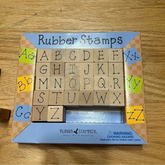 Vintage Rubber Stamps Lot Alphabet Letters Craft Art Card Making Wooden - Picture 3 of 4